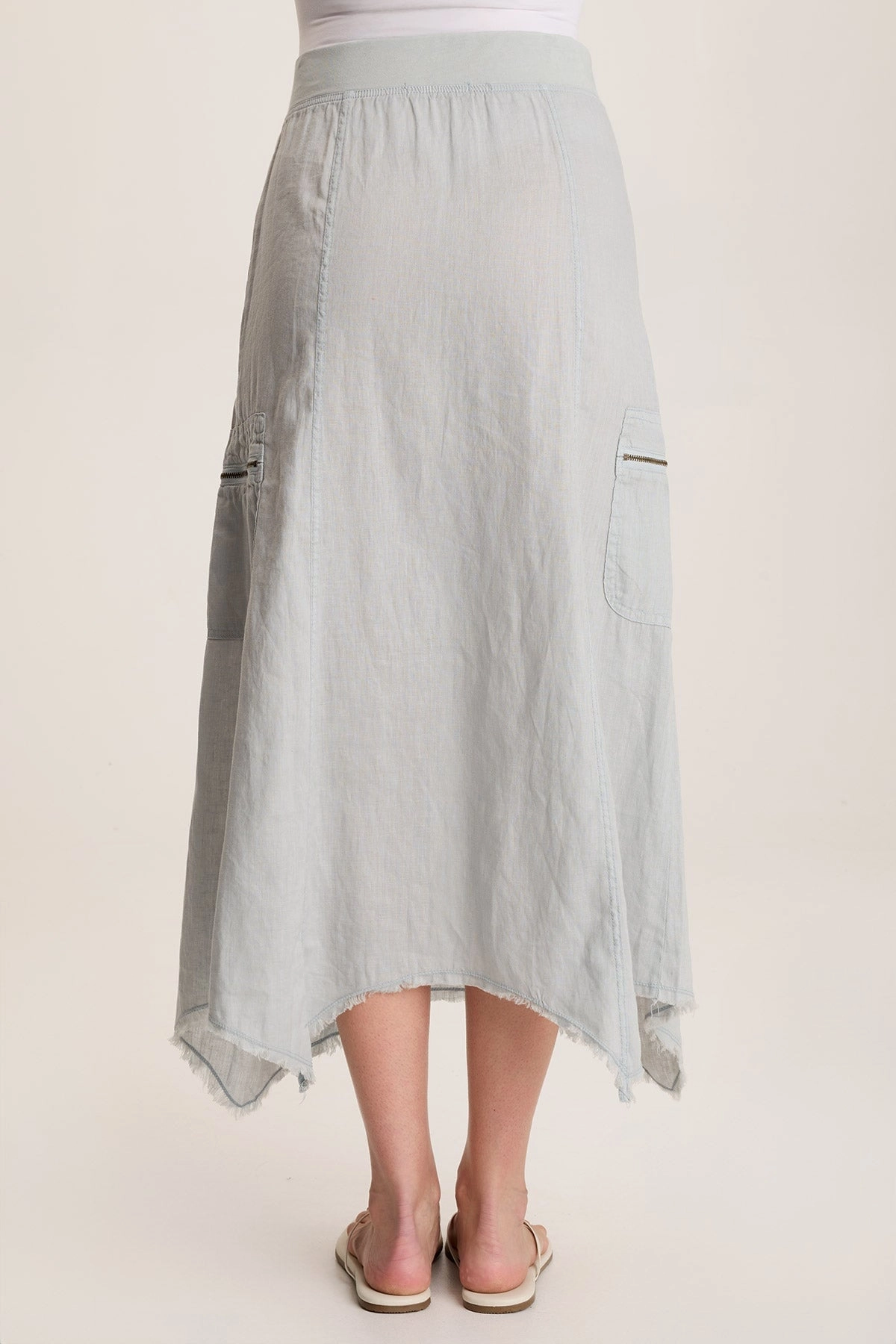 beaded embellishment Everyday Favorite Doak Skirt with Sharkbite Hem and Cargo Pockets
