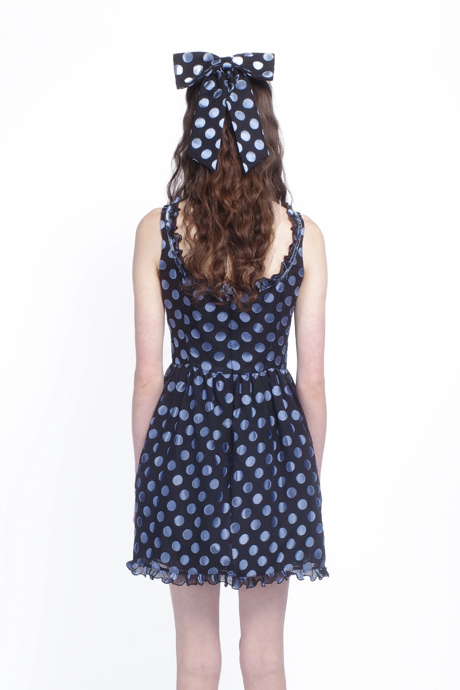 All Purpose Street-Style Dot Chiffon Ruffle Mini Dress