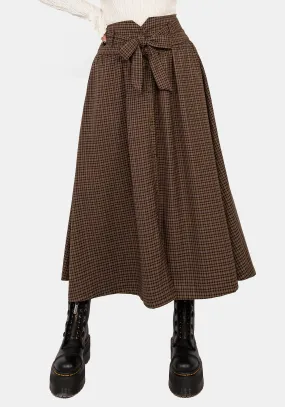 Convertible Length Sweetspire Check Tie Waist Midaxi Skirt