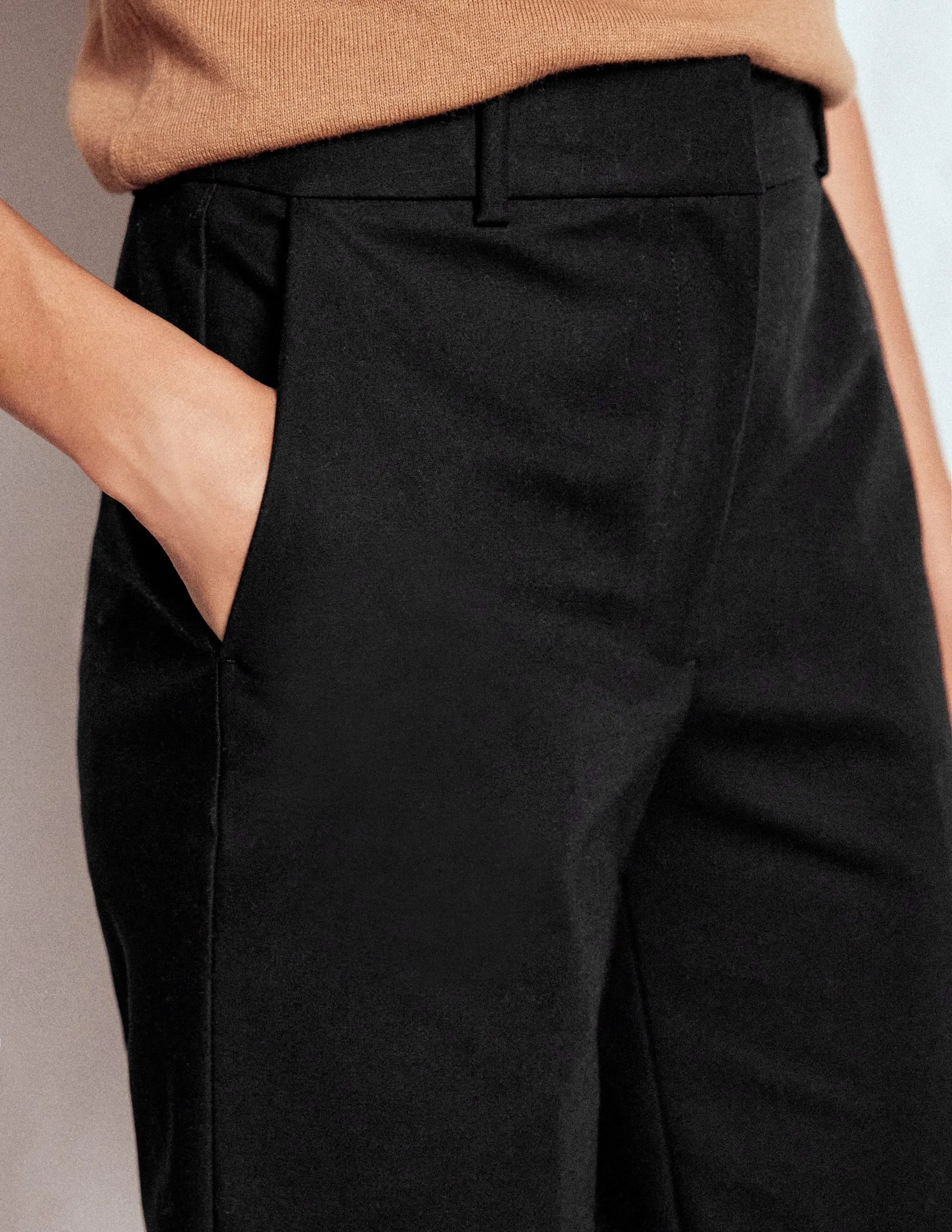 Fitted Design Full Length Canonbury Trousers-Black
