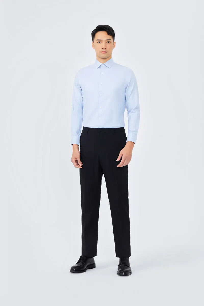 Supreme Cotton Dobby Twill Dress Shirt  | Blue 7644NZ Low Profile Pocket Design high-low hem
