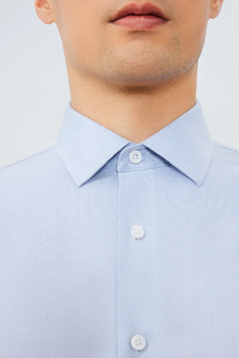 Oversized style Supreme Cotton Dobby Twill Dress Shirt  | Blue 7644NZ