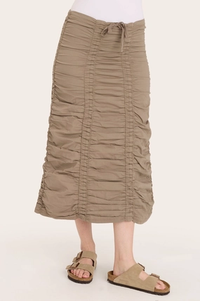 beaded embellishment Double Shirred Panel Skirt