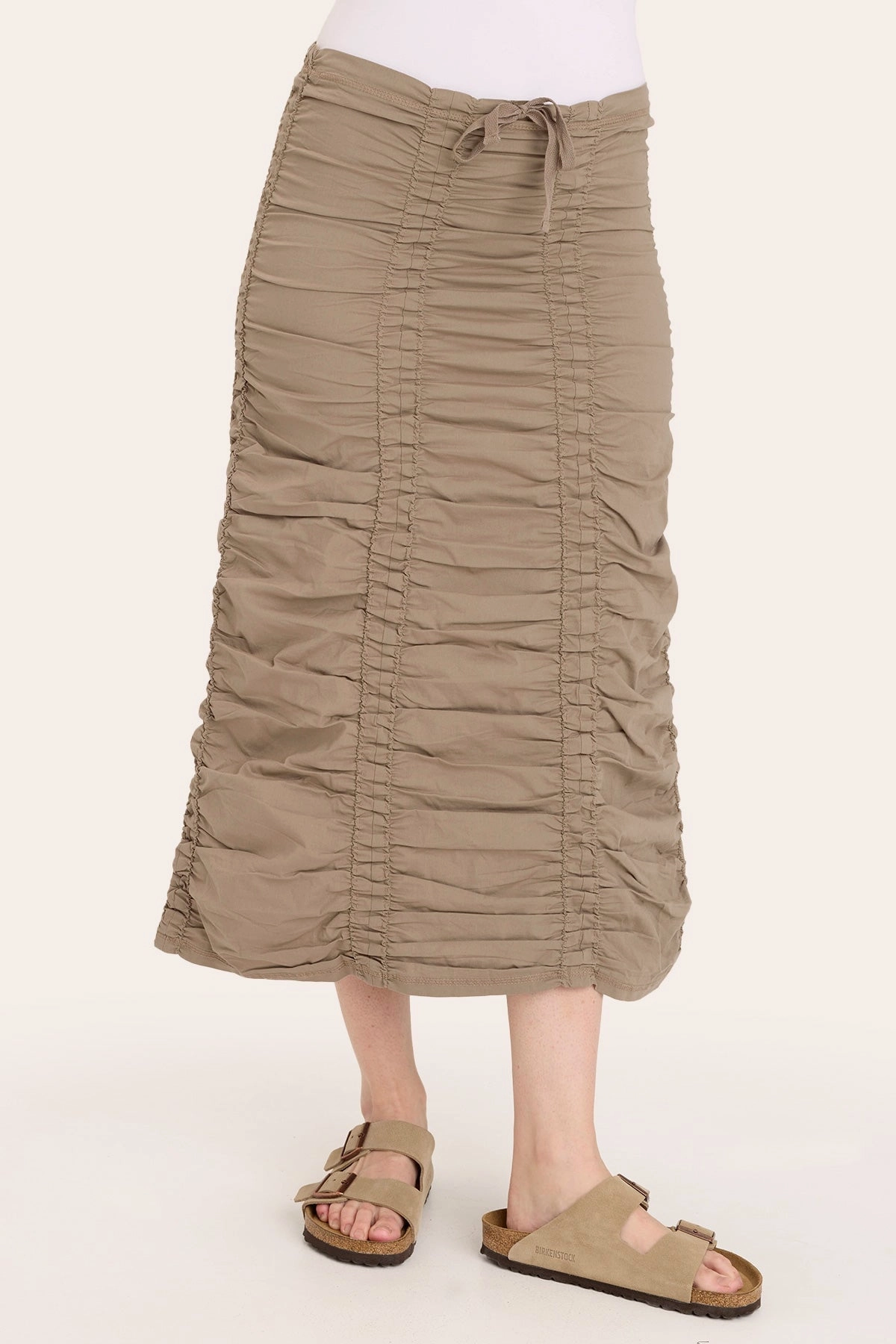 beaded embellishment Double Shirred Panel Skirt