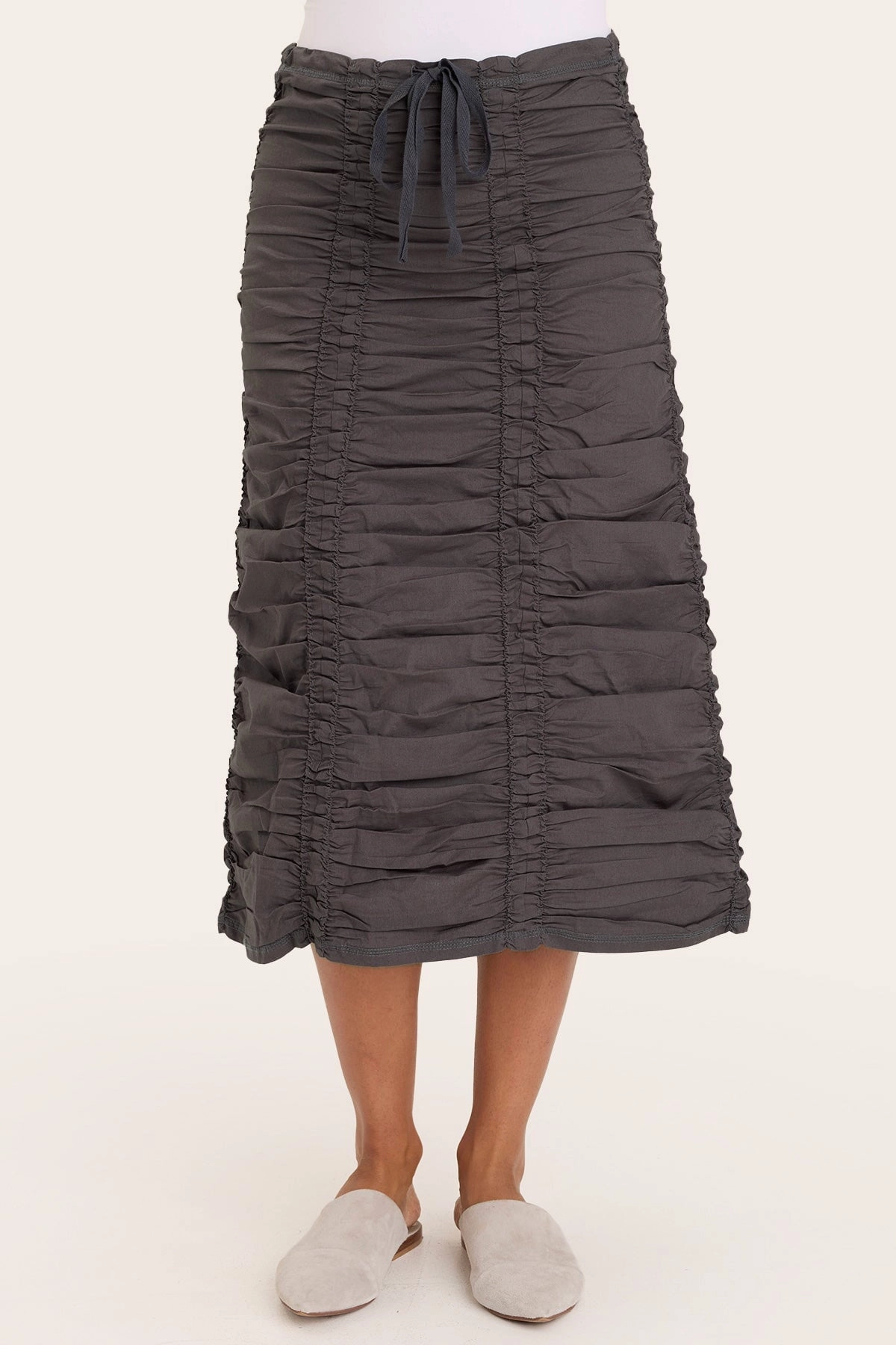 Durable Hem Smart Edge Double Shirred Panel Skirt