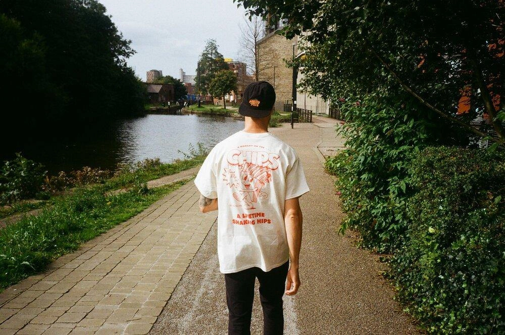 Pomme Frite x UN:IK 'Mr Chips' Tee - Natural Comfy Apparel Polka Dot Pattern