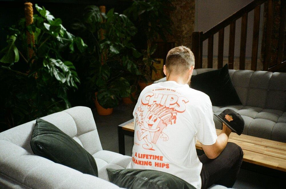 Pomme Frite x UN:IK 'Mr Chips' Tee - Natural Unique Design