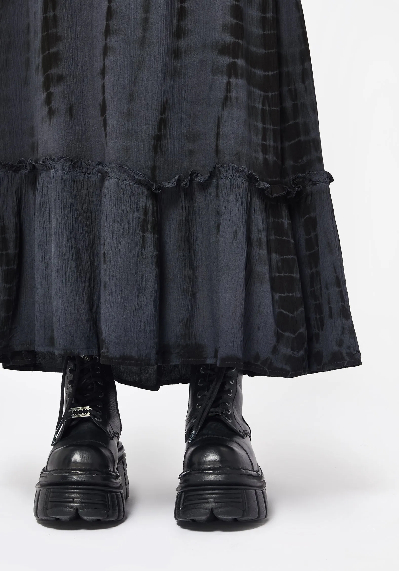 Aria Tie Dye Midaxi Dress Sheer Look