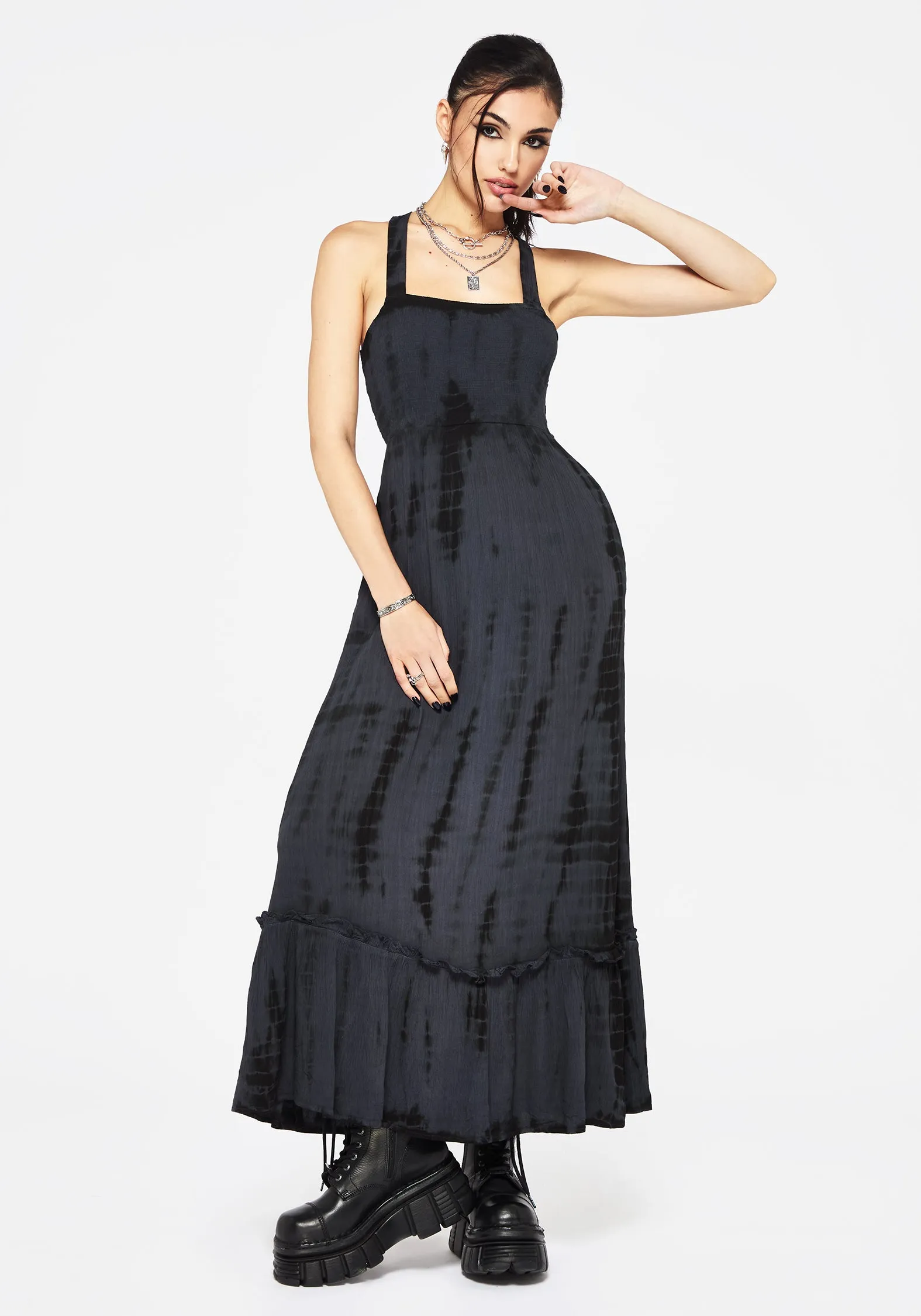 Flattering Shape Wear Slim-fit Aria Tie Dye Midaxi Dress
