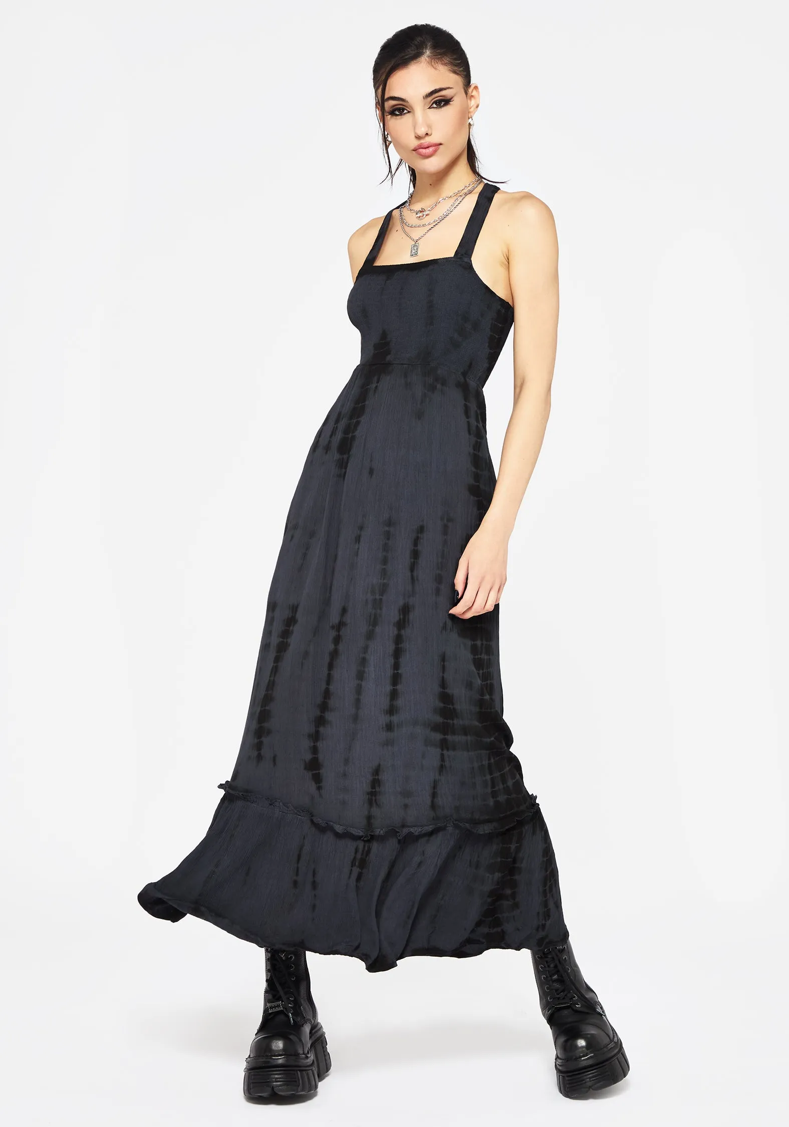 Formal Aura Pleated-Skirt Aria Tie Dye Midaxi Dress