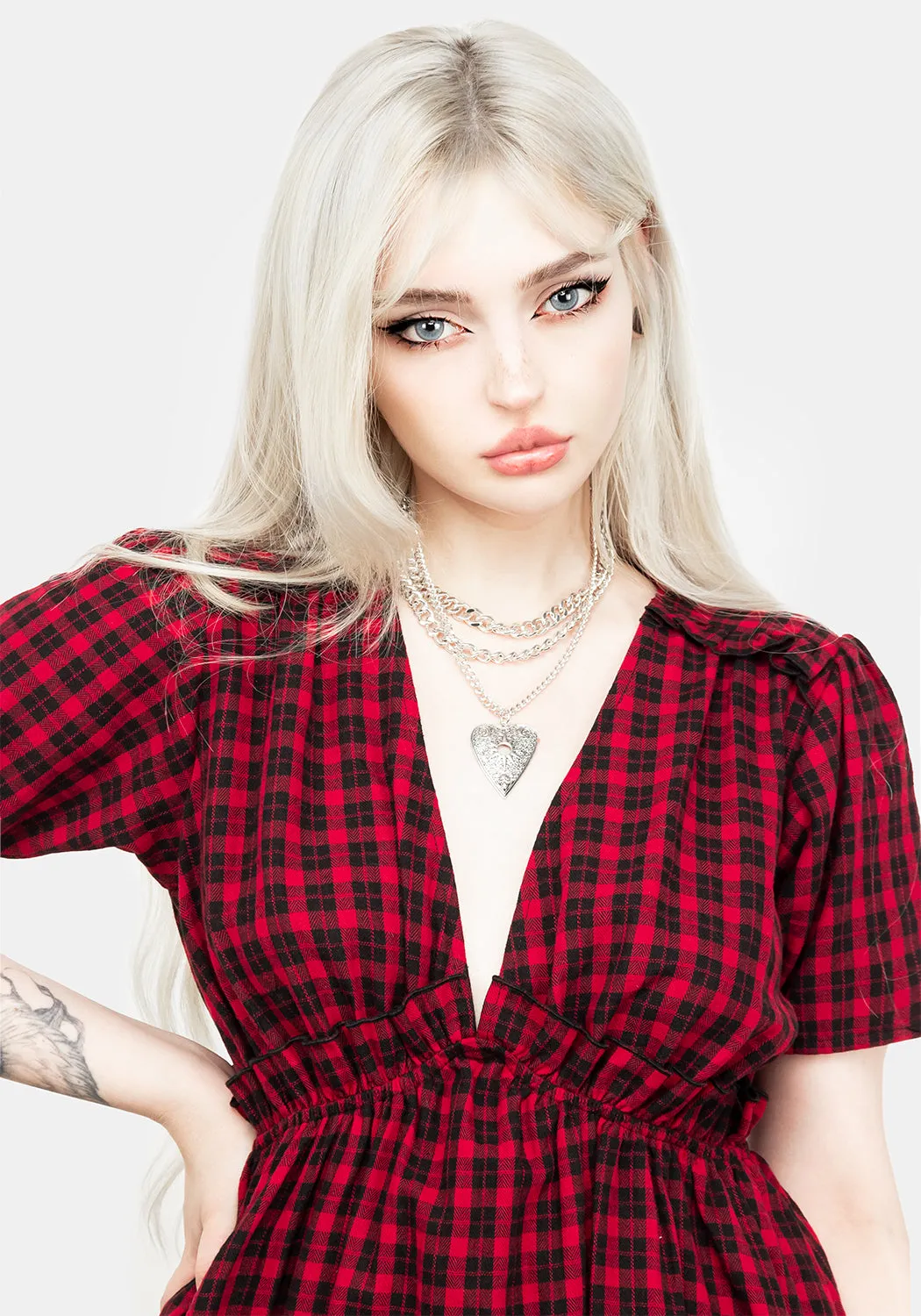 Dreadful Ruffle Smock Dress Elegant Vibe