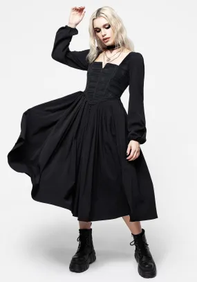 Mina Corset Midi Dress Silky Silhouette