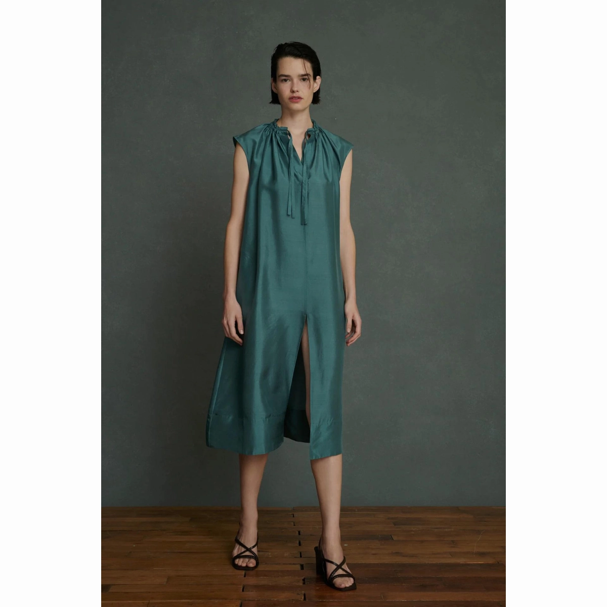 Duck Green Tamaris Dress Sleek Outline Zip-Closure