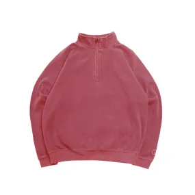 Essentials Vintage Washed 1/4 Zip Sweatshirt - Red Fashion staples