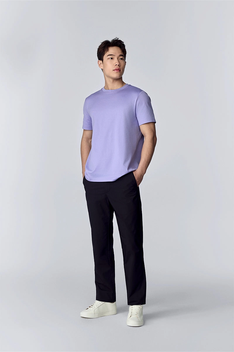 Relaxed Design Regal Crew Neck T-Shirt | Lavender Purple PT3931