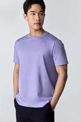 Stylish Casual Versatile Layering Regal Crew Neck T-Shirt | Lavender Purple PT3931