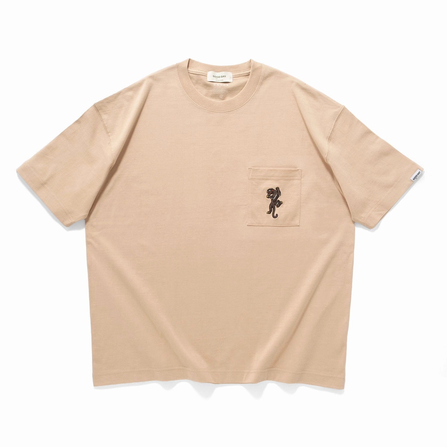 (ZT1682) Panther Embroidery Pocket Tee Breezy Comfort All-Purpose Comfort