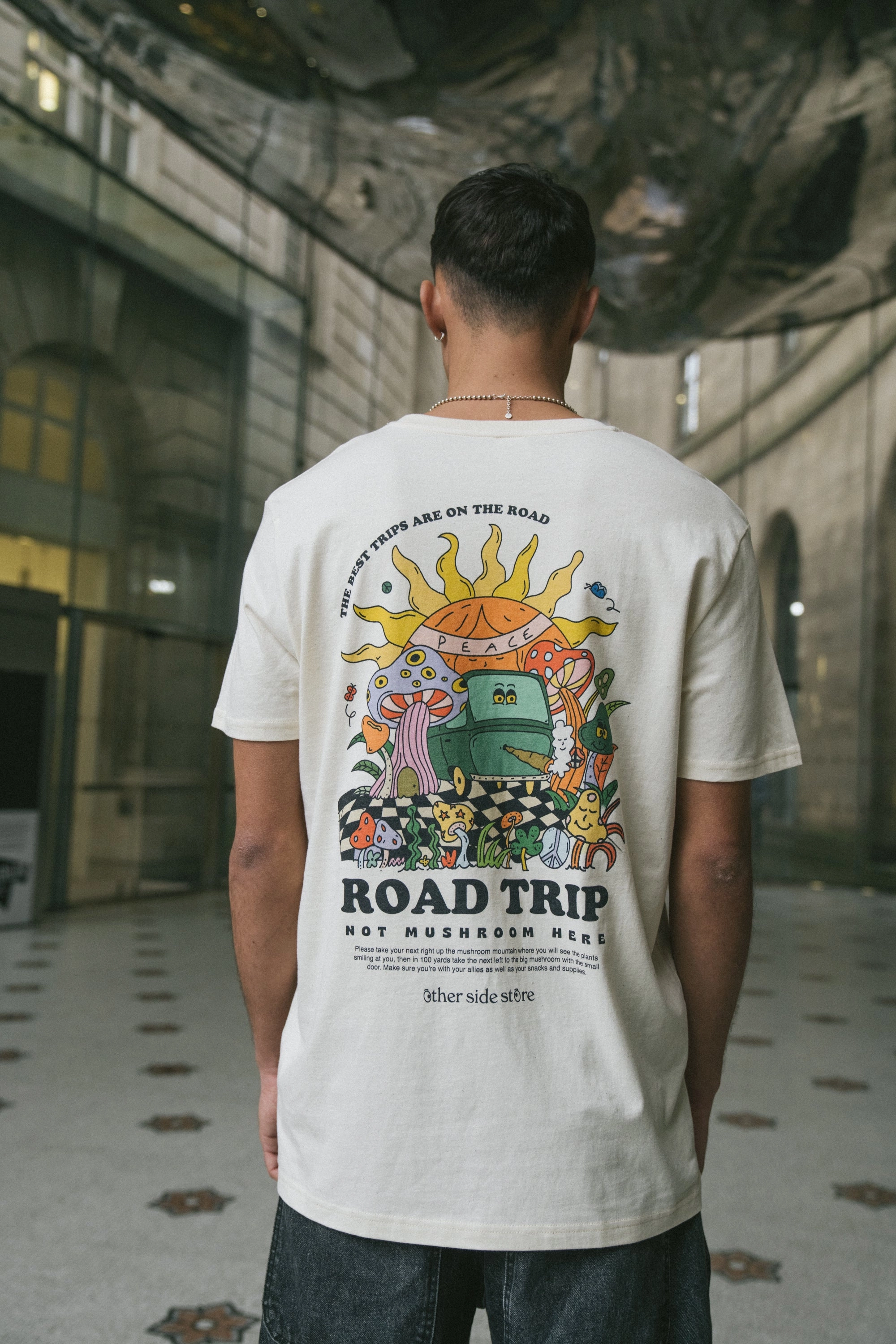 Sporty Appeal Other Side Store 'Road Trip' Organic Tee - Natural
