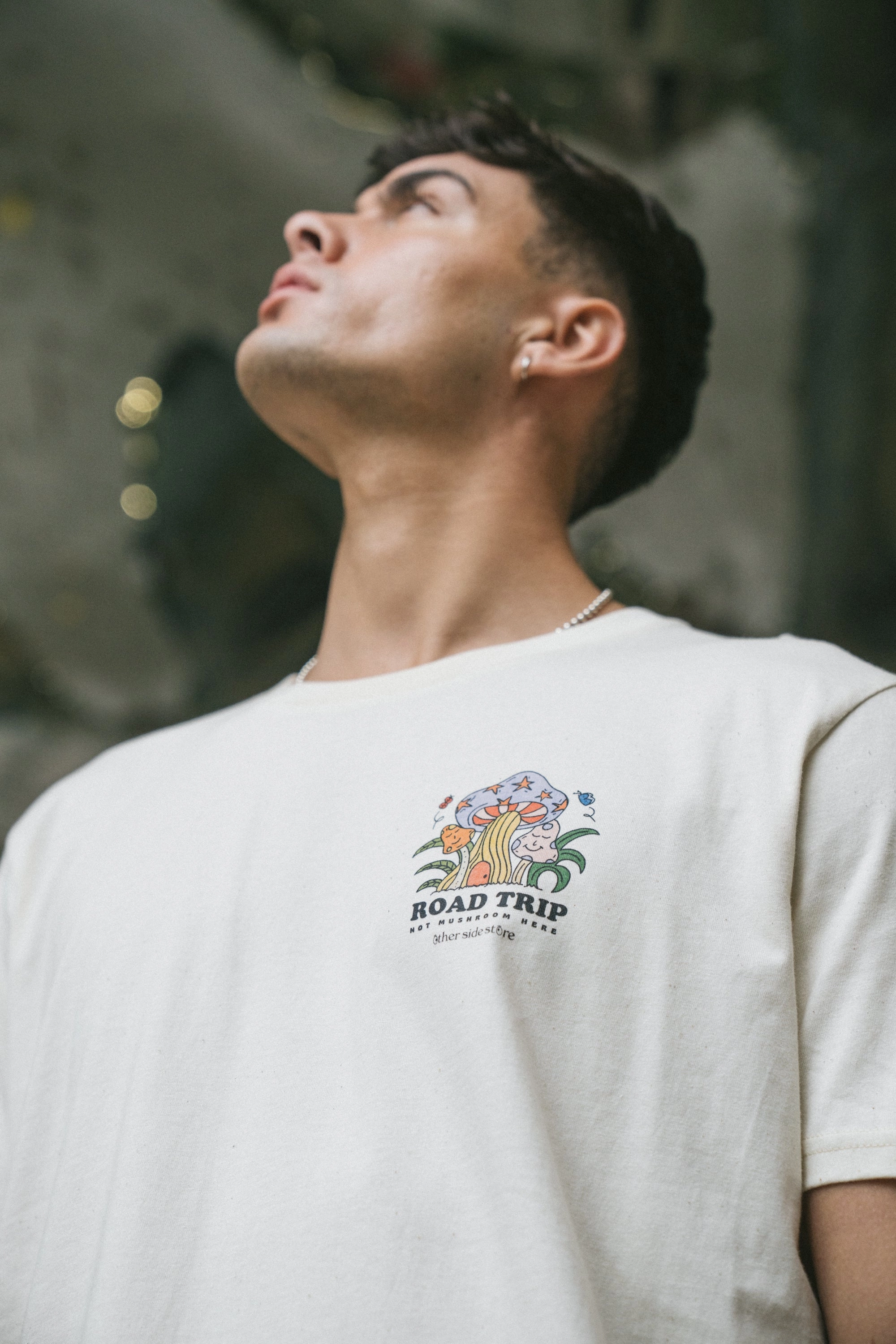 Other Side Store 'Road Trip' Organic Tee - Natural Flexible Shoulder Seams