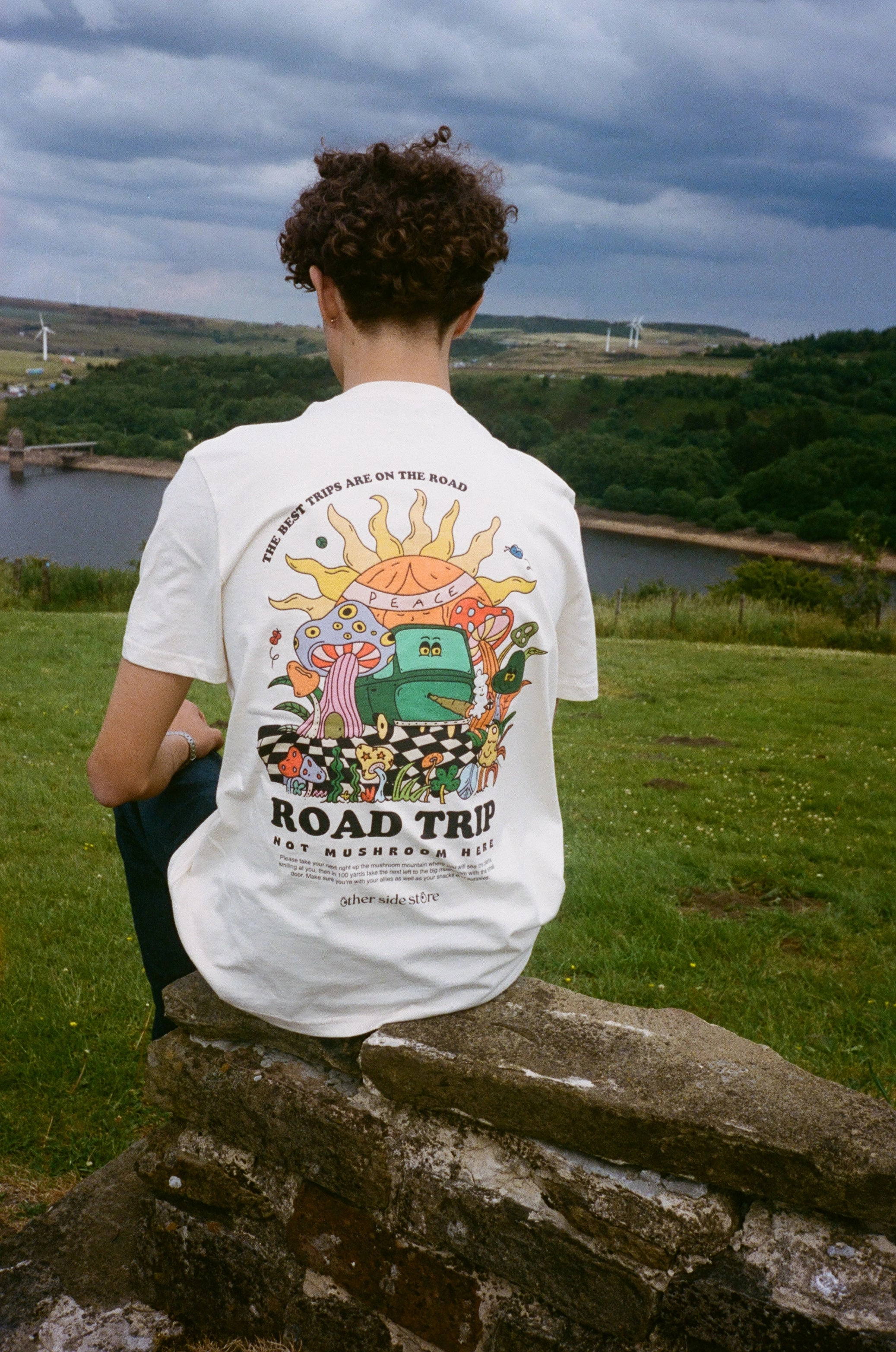 Travel Friendly Trendy Fabric Other Side Store 'Road Trip' Organic Tee - Natural