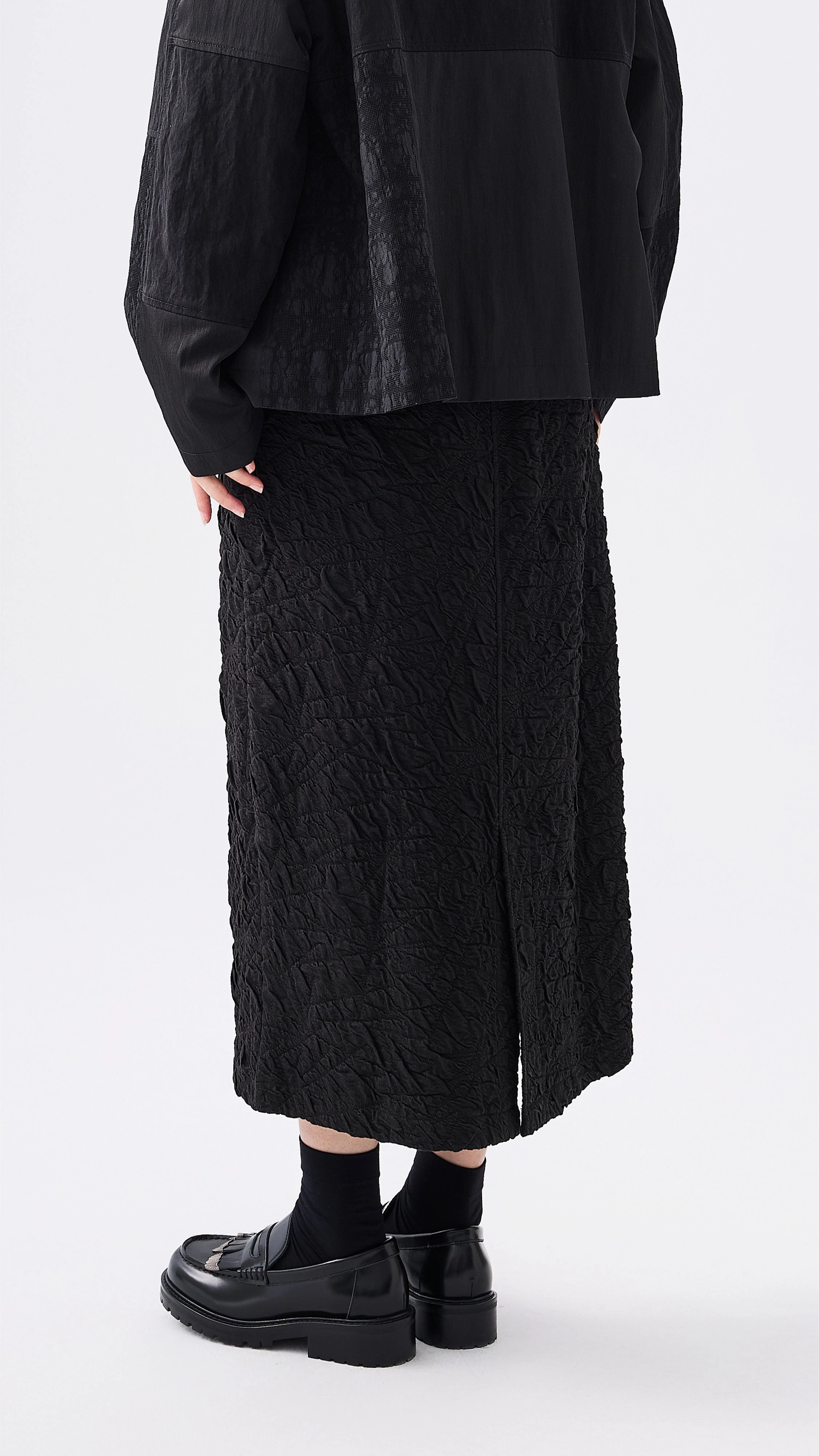 Wrap Front Street Attire Textural Pencil Skirt