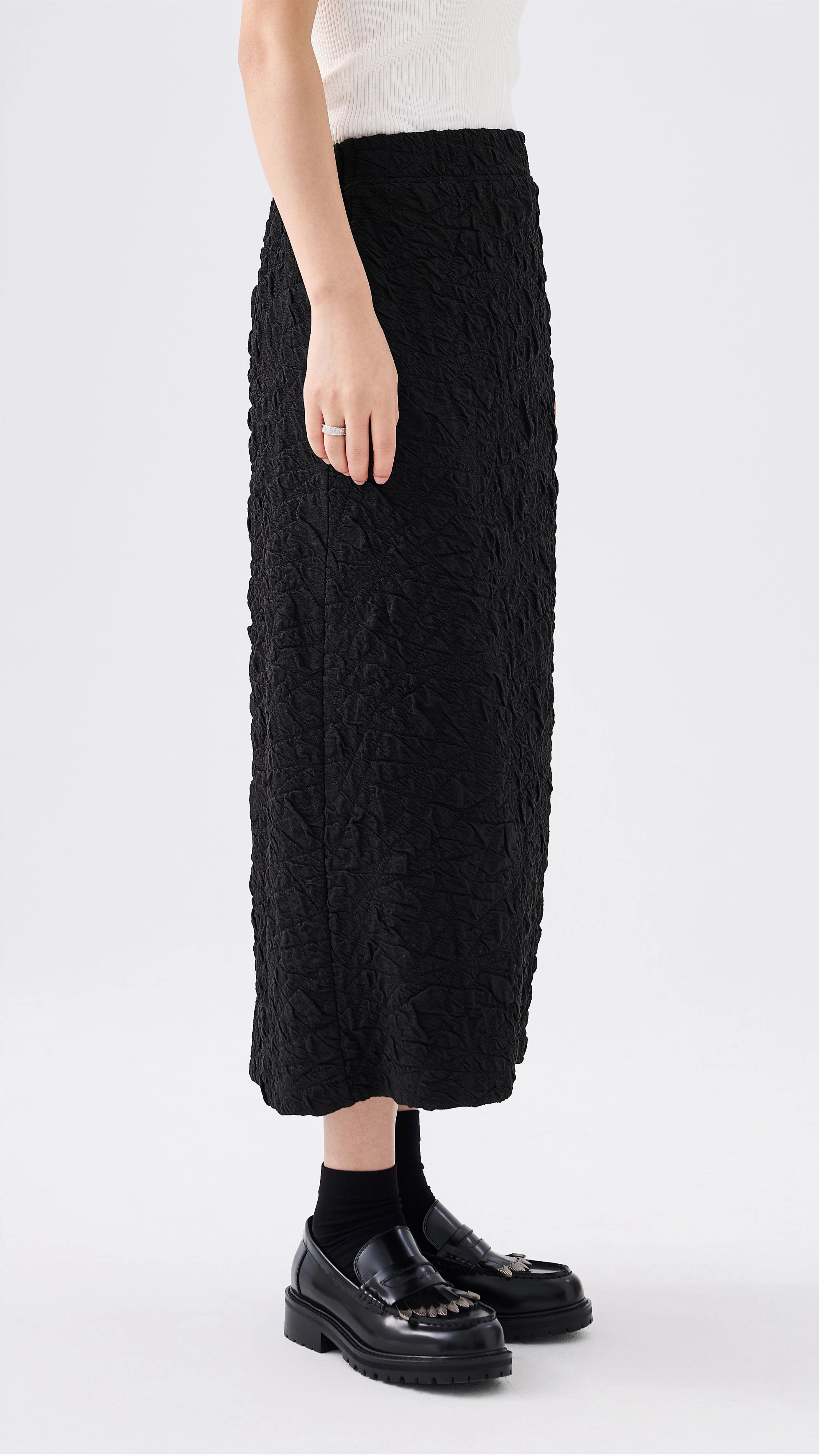 smooth zipper Ombre effect Textural Pencil Skirt