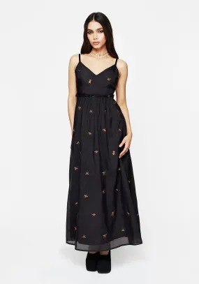 Insectarium Embroidered Organza Cami Gown Easy Movement Airy Base
