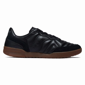Saucony 586i Leather Shoes - Black/Gum Durable Toe Guard Adaptive Lacing