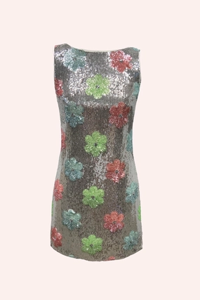 Pastel Posies Sequin Dress tailored look Flare Breeze