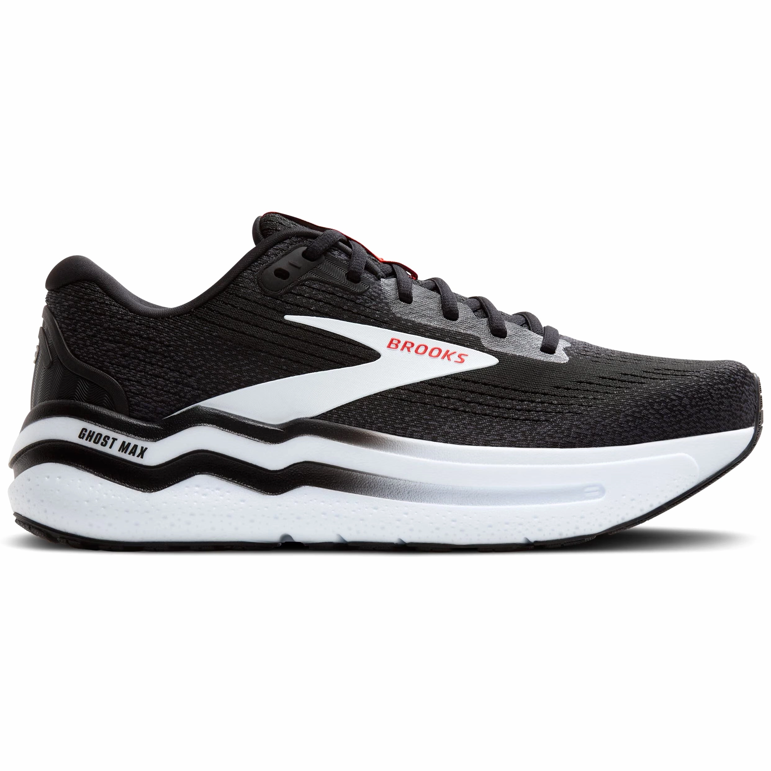 Arch Stability Technology flexible fabric shoes Men's Ghost Max 2 Black / White / Fiery Red