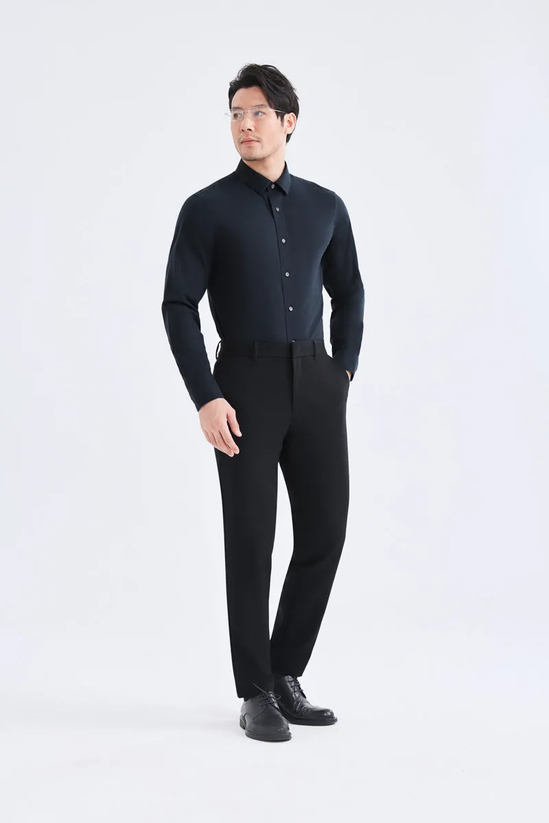 Supreme Cotton-Yak Twill Dress Shirt | Navy 0373DK crew neck