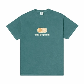 Club de Padel 'Vibora' Vintage Washed Tee - Forest Stylish Wearable Lint Resistant Surface