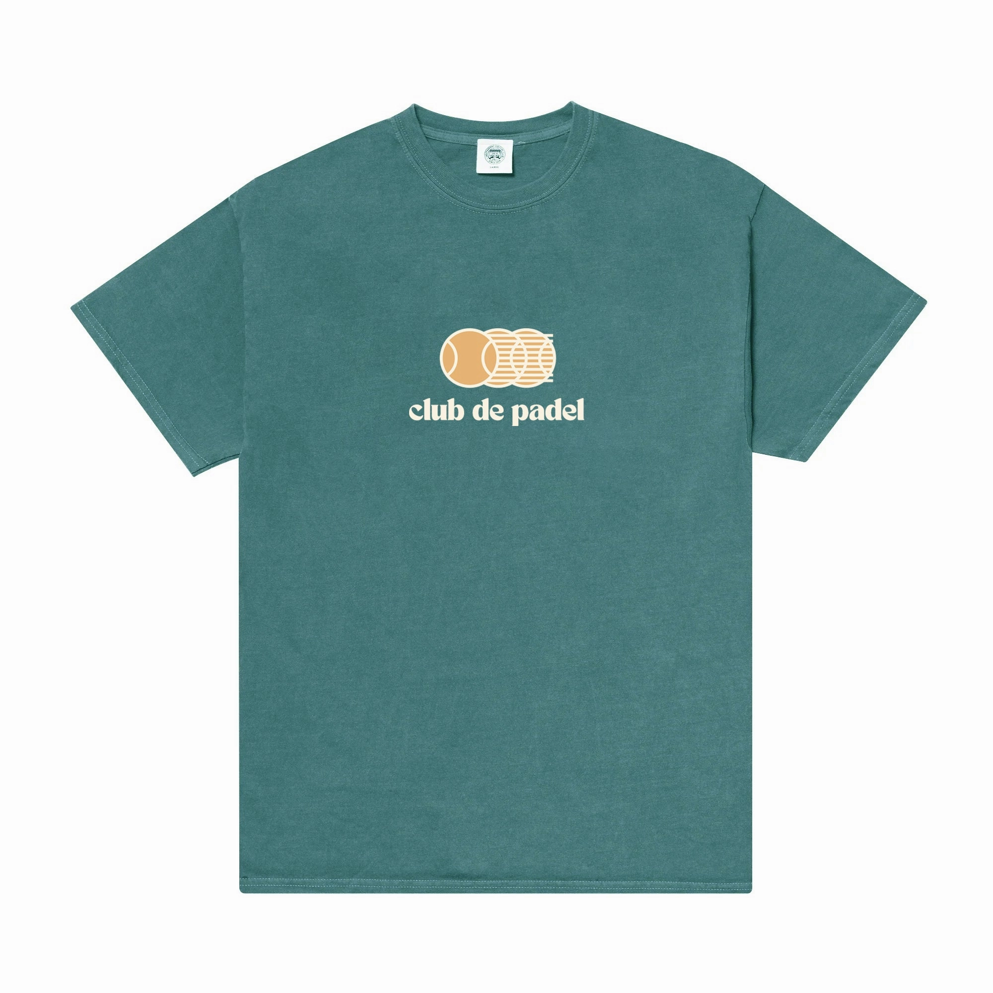 Club de Padel 'Vibora' Vintage Washed Tee - Forest Stylish Wearable Lint Resistant Surface