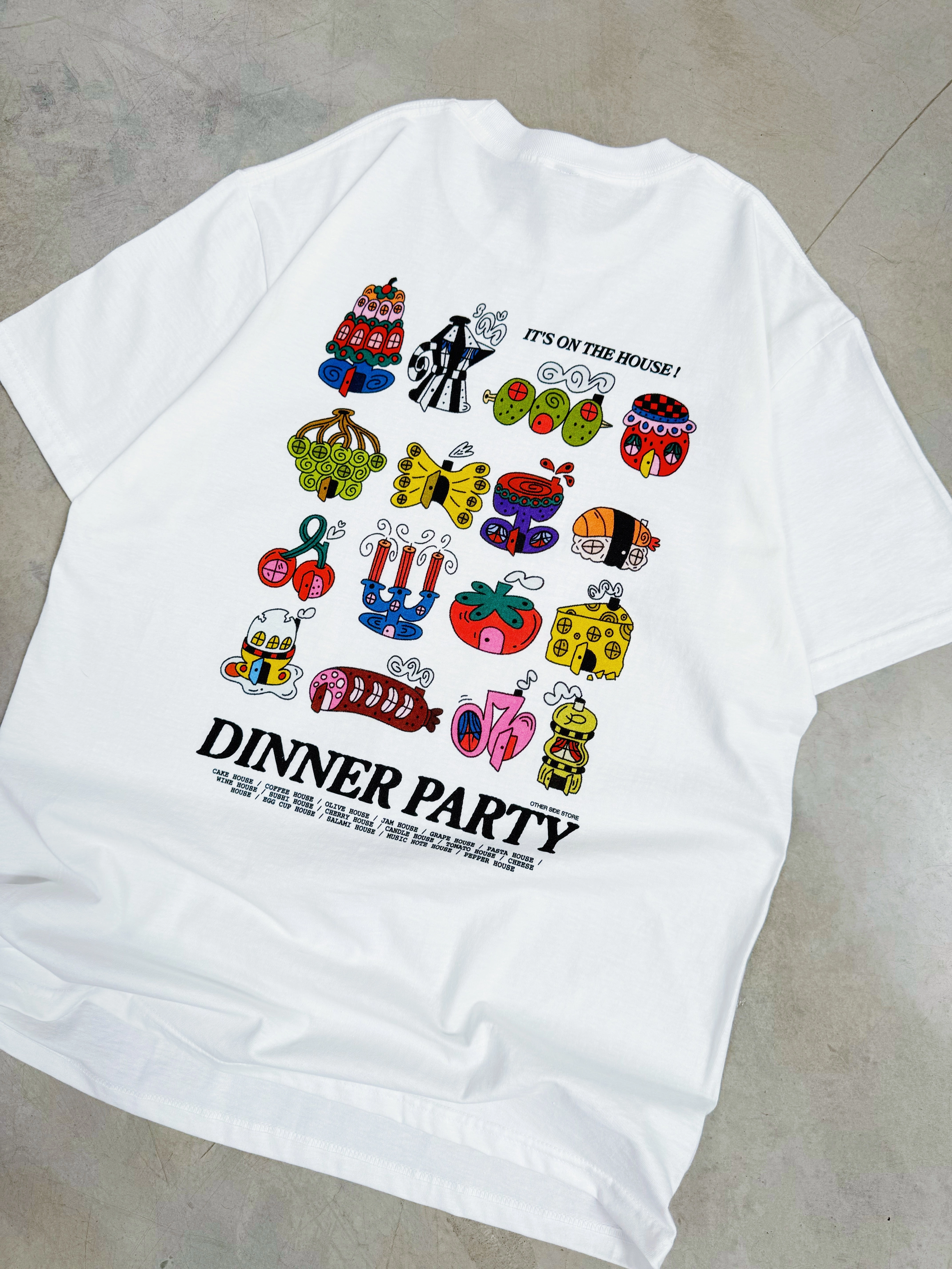 Timeless Comfort Wear Daily Casual Other Side Store 'Dinner Party' Tee - White