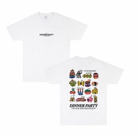 Other Side Store 'Dinner Party' Tee - White Fit for All Seasons Easy Comfort