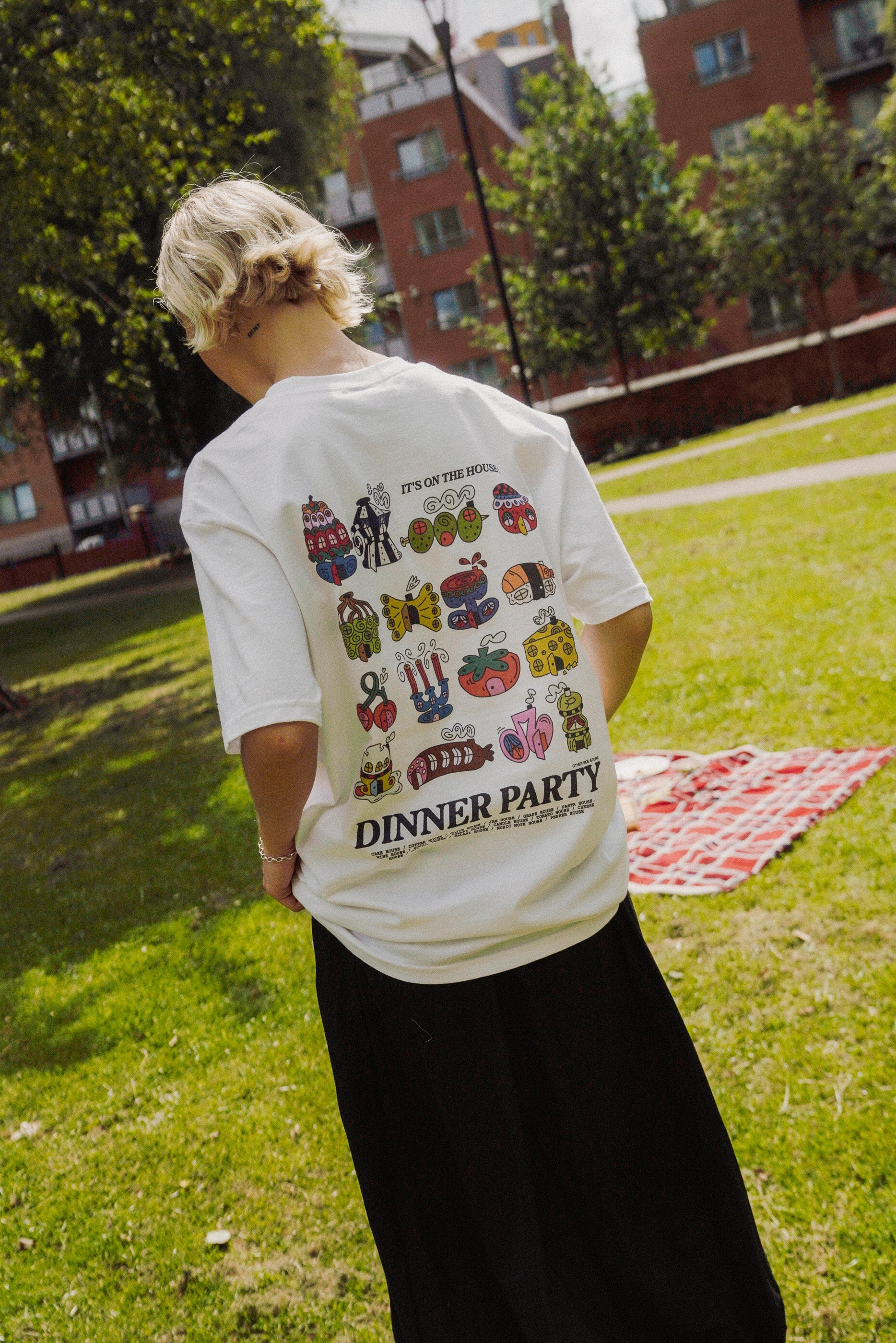 Other Side Store 'Dinner Party' Tee - White Valentine's Day