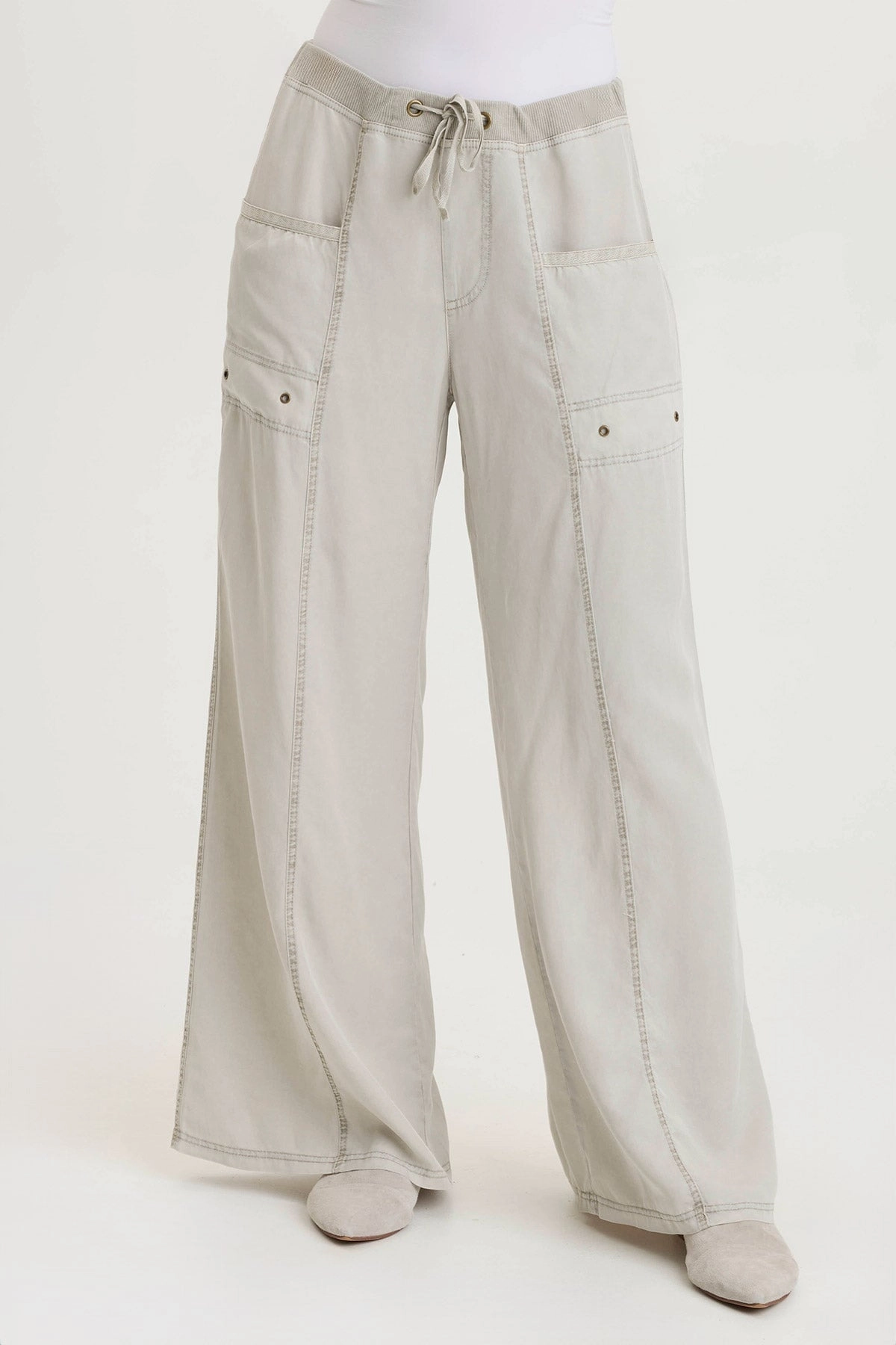 Air Comfort Casual Performance Wear Tarla Twill Dropped Pocket Wide Leg Pant