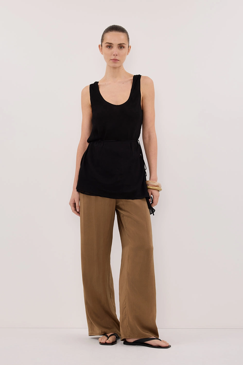 Sporty Style Outdoor Adventure PERCY CHESTNUT SILK PANT