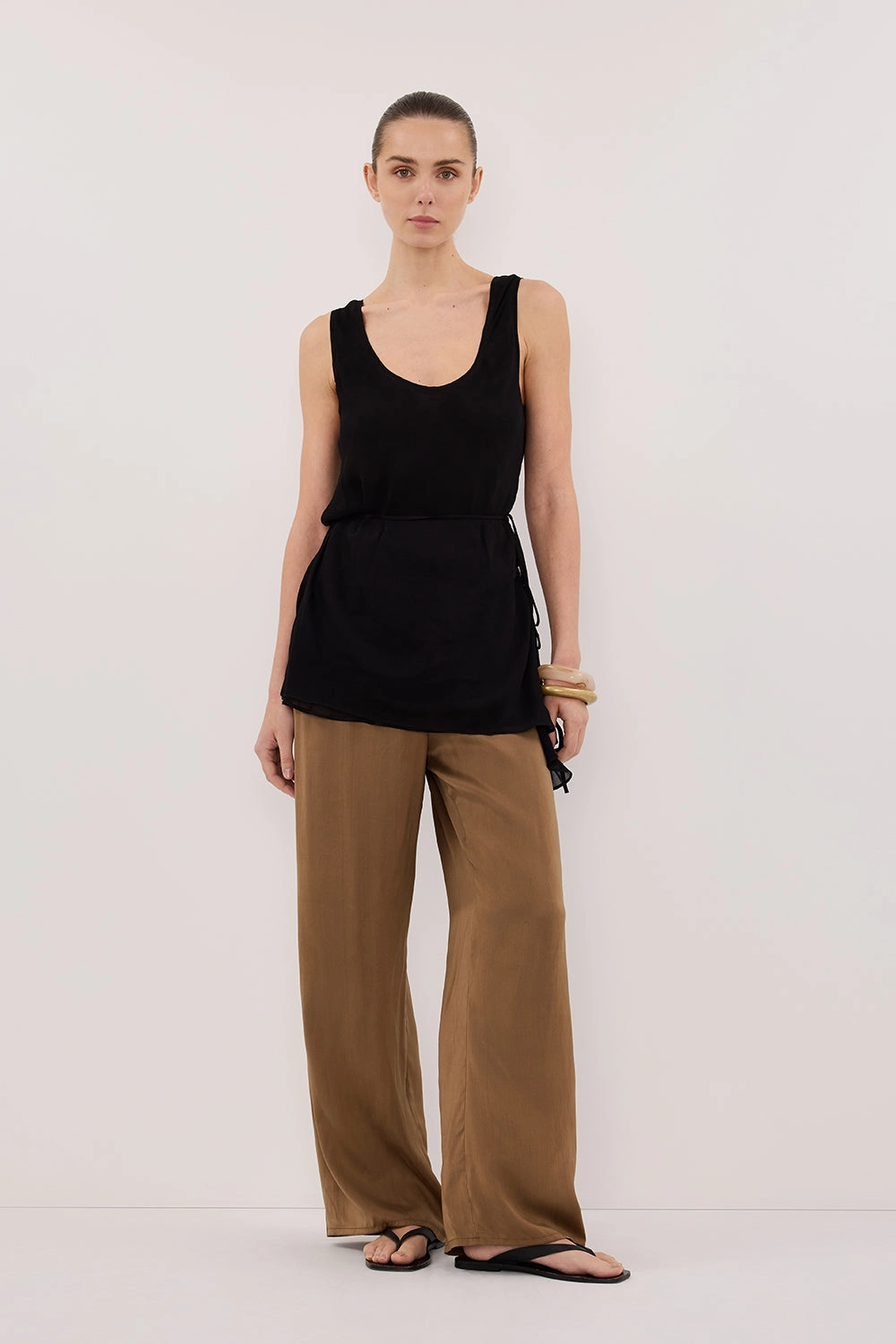 Breathable Stretch PERCY CHESTNUT SILK PANT