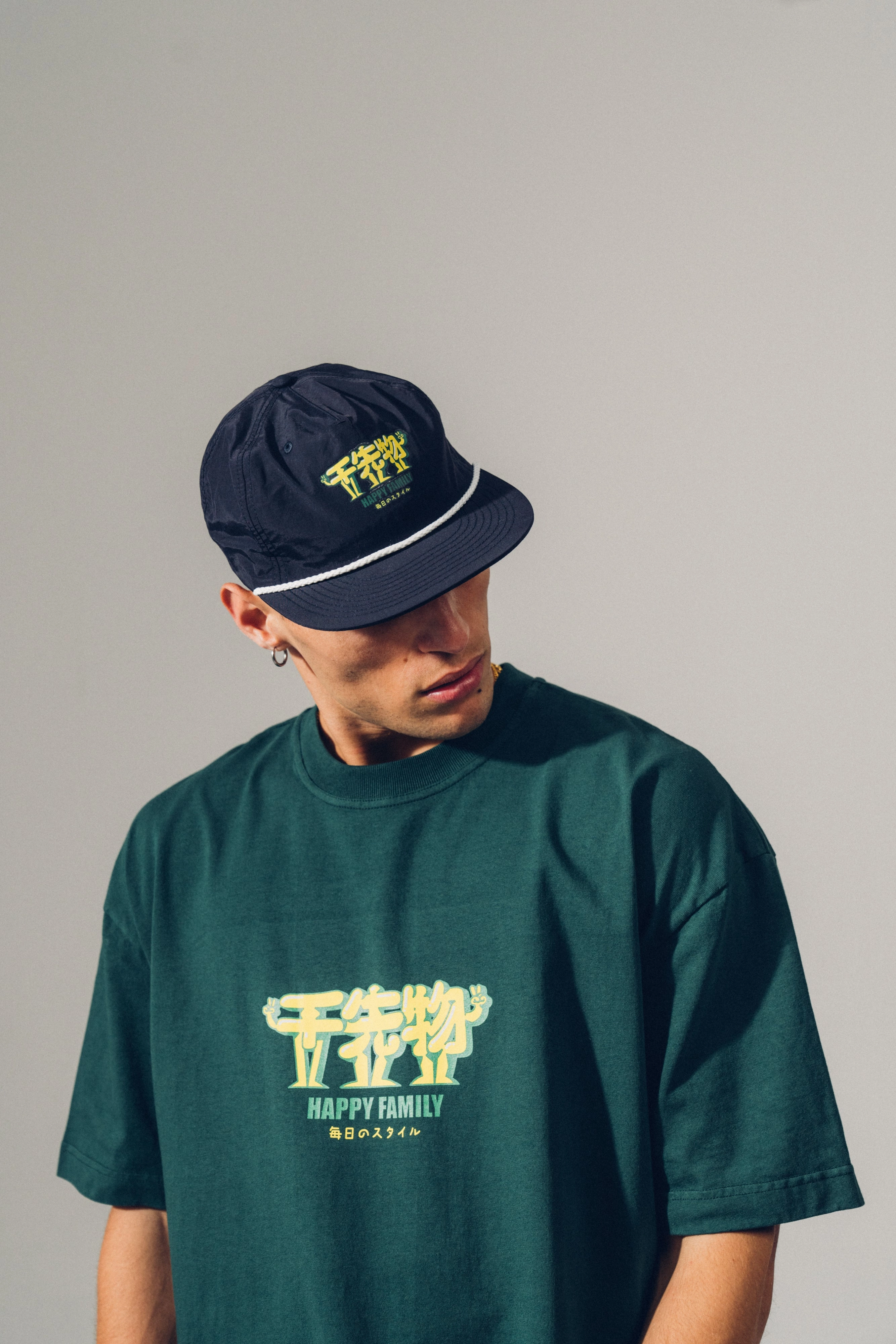 A Thousand Futures 'Happy Family' Tee - Forest Wrinkle Resistant Finish Work efficiency