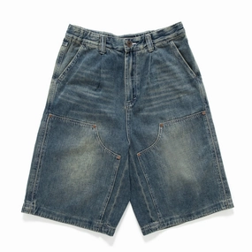 (SP395) Washed Double Knee Jorts Breathable Material
