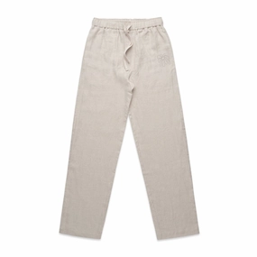 FLWRS Embroidered Linen Trousers - Natural UV Protection