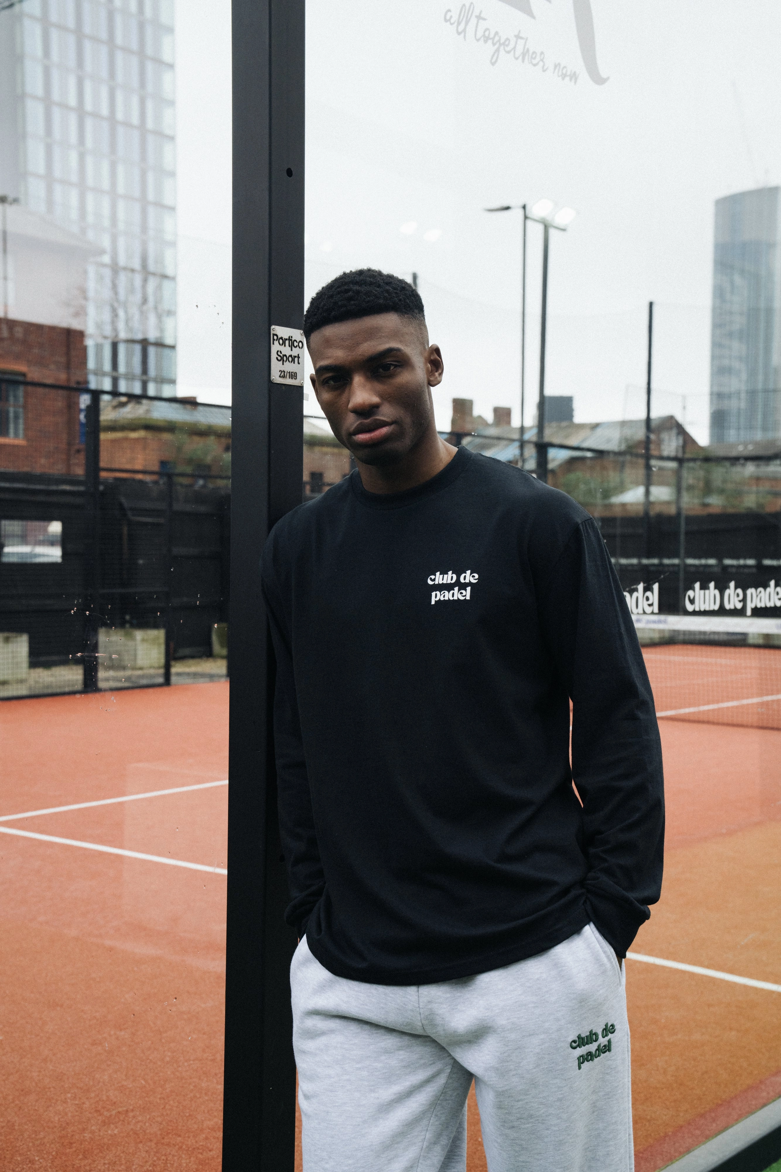 Club de Padel 'Original Padel Material' Longsleeve Tee - Black Light and Breathable NonRestrictive Cut