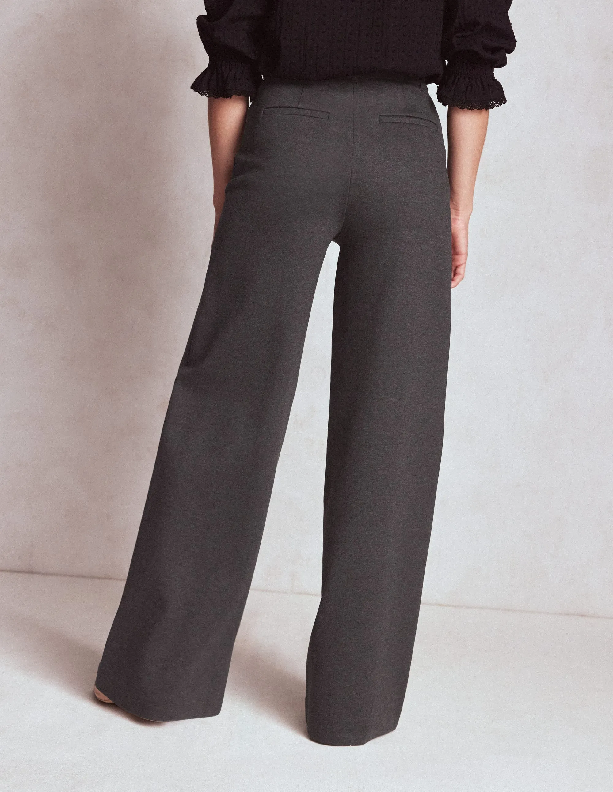 Rest Easy Belgravia Ponte Trousers-Charcoal Grey