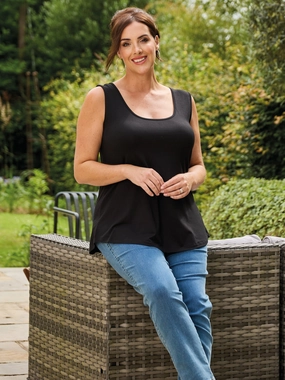 Tara Jersey vest - Black AntiPilling
