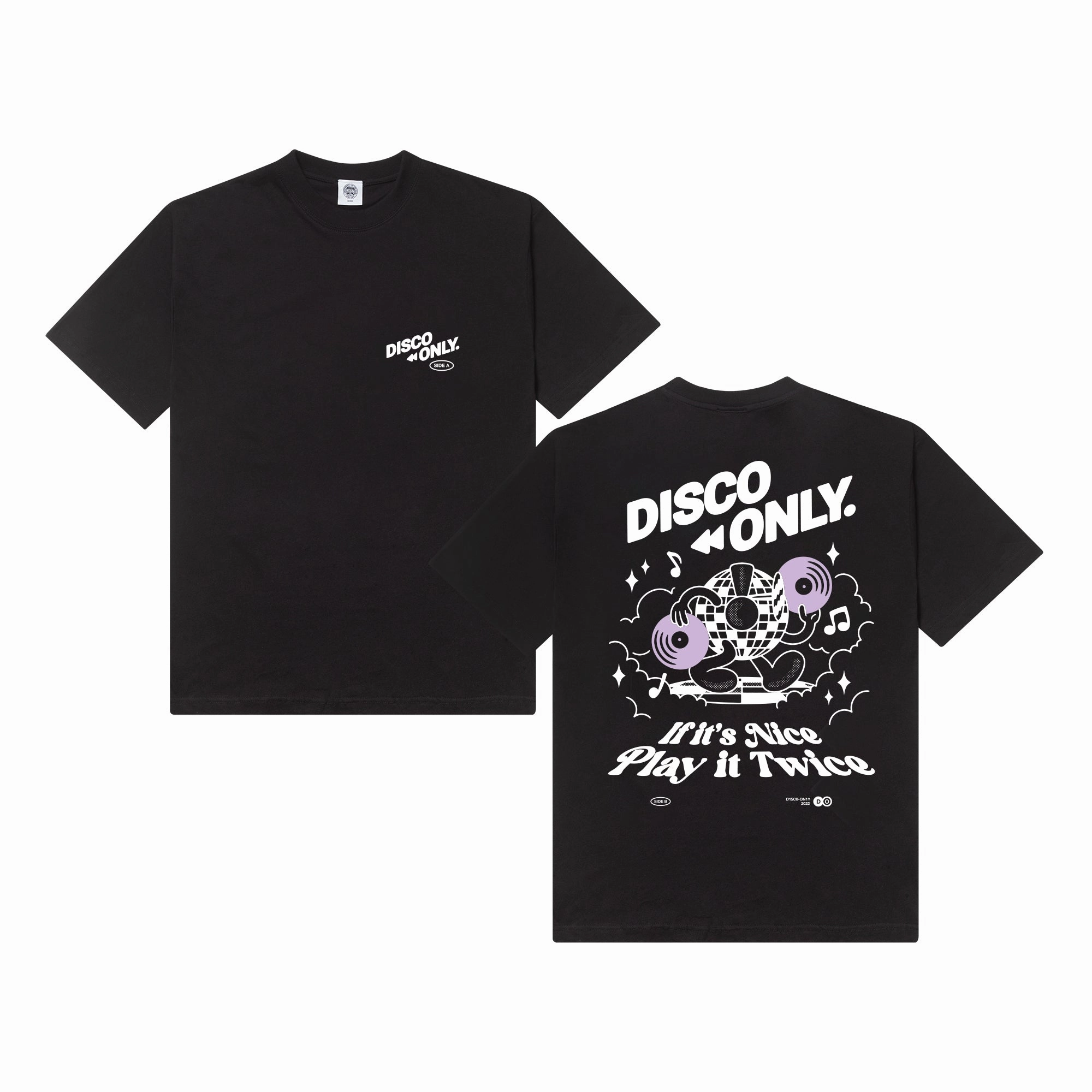 Trendy All-Day DISCO ONLY 'Play It Twice V4' Tee - Black