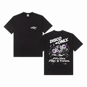 Trendy All-Day DISCO ONLY 'Play It Twice V4' Tee - Black