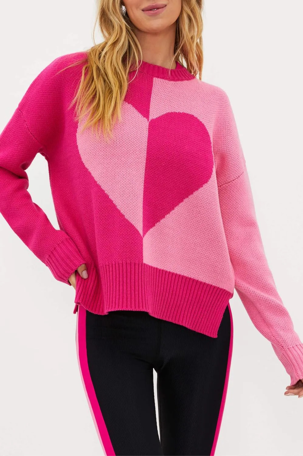 Static Reducing Finish Callie Sweater In Pink/sugar Heart