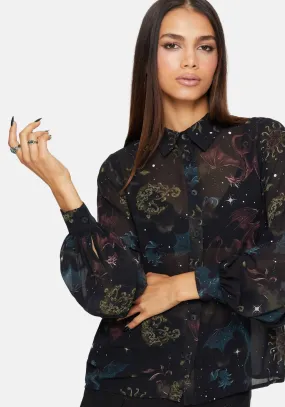 Spring Collection Versatile Clothing Phoenix Dragon Chiffon Blouse