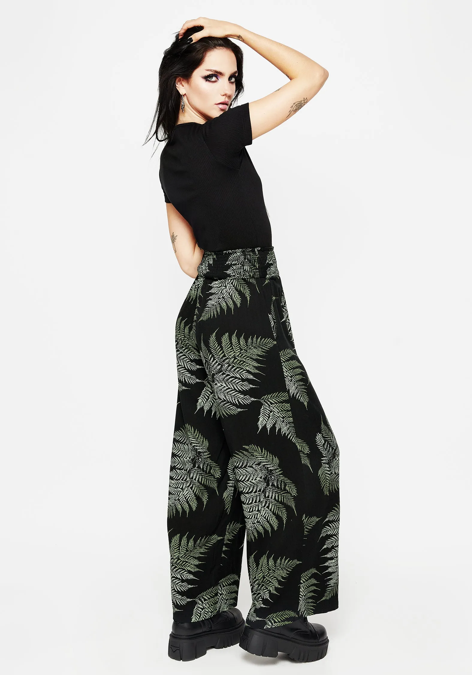 AntiPilling Comfortable Movement Fern Flowy Trousers